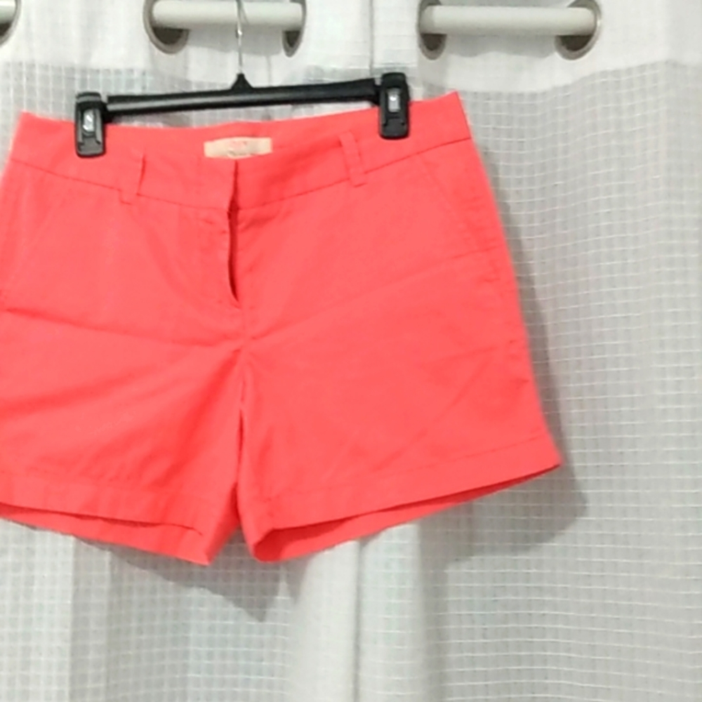 J. Crew shorts orange front + back pockets sz. 6 100%cotton NWOT